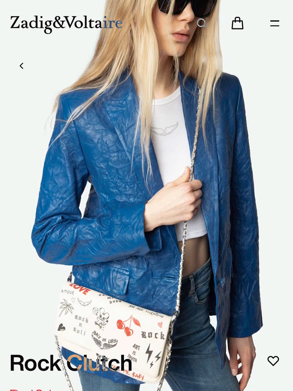 Zadig & Voltaire Rock Clutch Crossbody Bag NEW